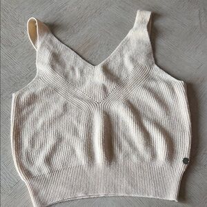 Roxy Cream Knit Crop Top